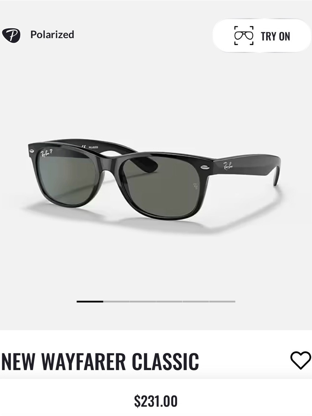Rayban Wayfarer Classic polarized black sunglasses